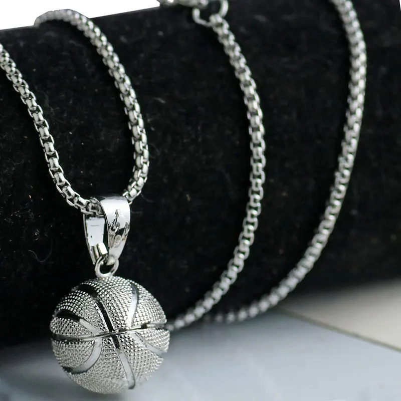 3D баскетбольное ожерелье подвеска из нержавеющей стали цепь для мужчин фанаты