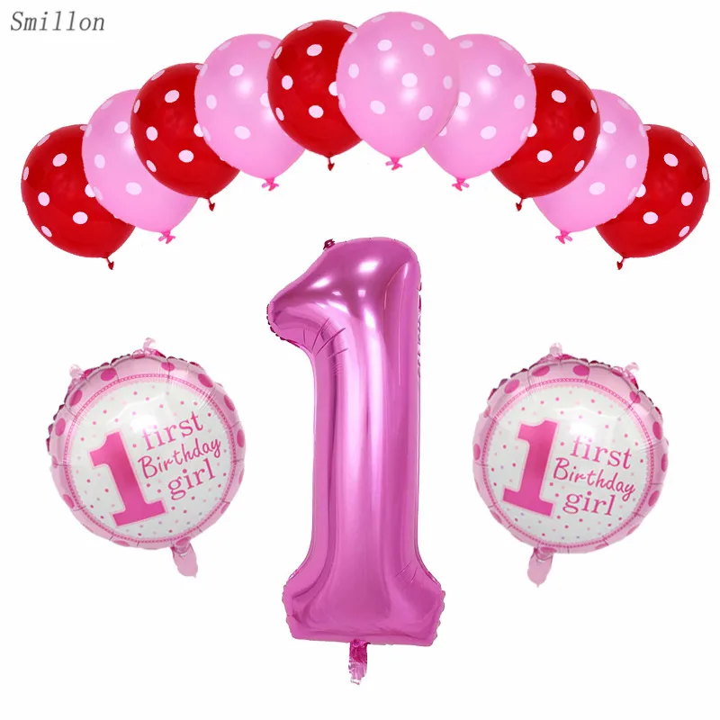 13 шт. латексные украшения для 1 го дня рождения|Воздушные шары и аксессуары| |