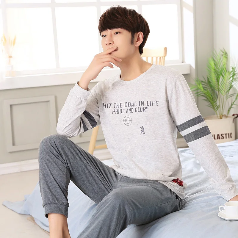 Высококачественная Домашняя одежда с длинным рукавом хлопковые Пижамные