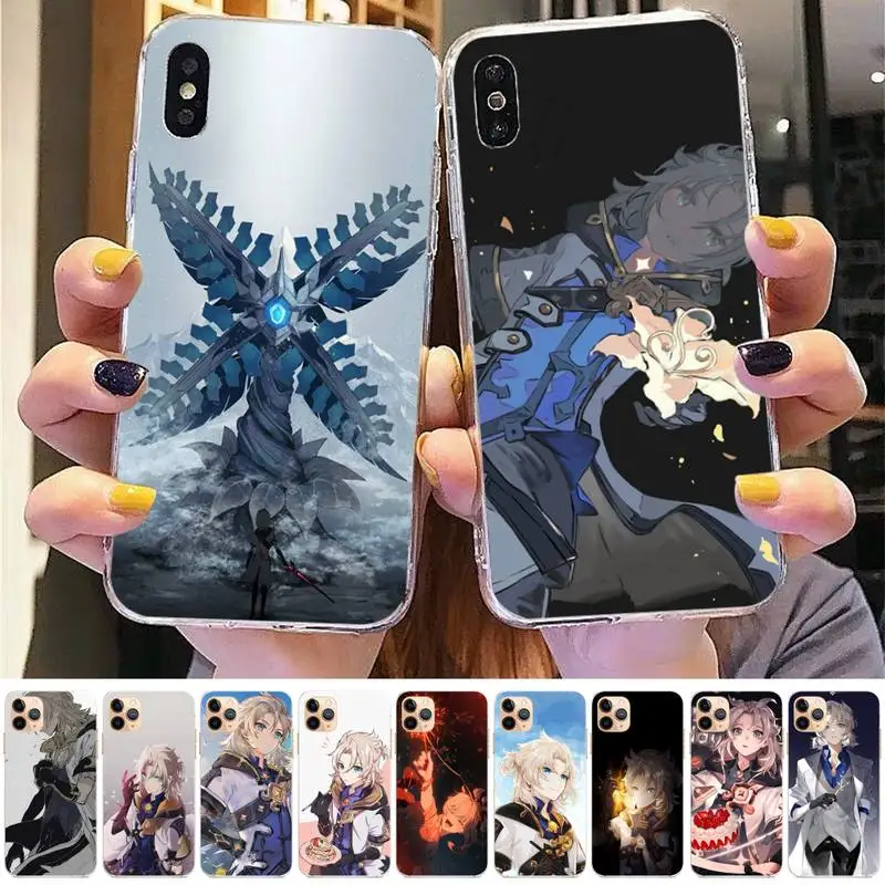 

Genshin Impact Albedo Phone Case for iPhone 11 12 13 mini pro XS MAX 8 7 6 6S Plus X 5S SE 2020 XR case