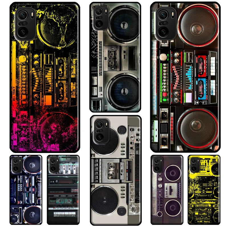 80s Retro Boombox Cassette Player For Redmi Note 11 Pro 9 Pro 7 8 9S 10S 11S Note 10 Pro Case For Redmi 10 9C 9A 9 9T Coque