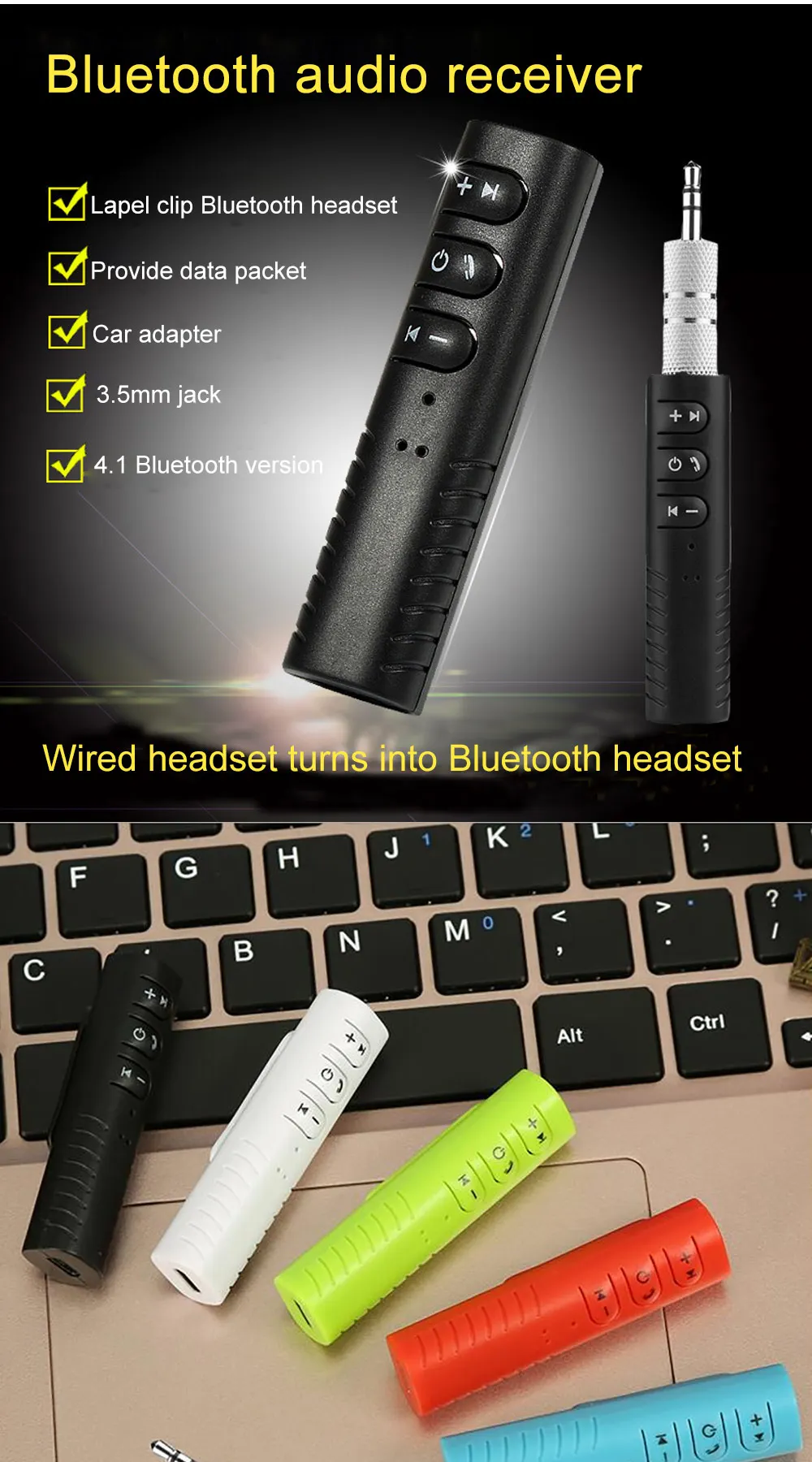 Автомобильный bluetooth-адаптер, мини bluetooth-приемник, 3,5 мм разъем, Bluetooth, автомобильный комплект, музыкальный аудиоприемник для акустических гарнитур Z2