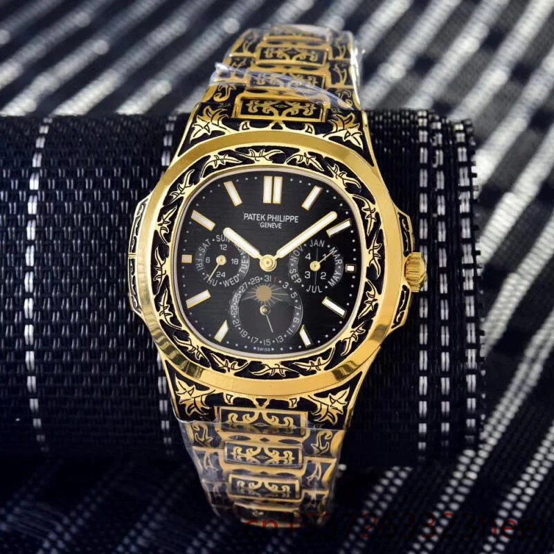 

Patek Philippe watch men's skeleton automatic mechanical AAA watch gold skeleton retro men's women watch quartz watch