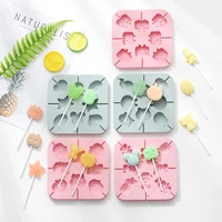 handmade lollipop mold silicone cartoon diy homemade household qq soft candy jelly mold easy to demold resin mold