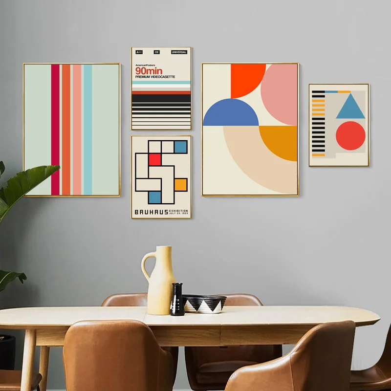 

Abstract Colorpatch Combination Wall Art Simple Geometric Decor Canvas Painting Retro Style Nordic Posters for Home Decoration