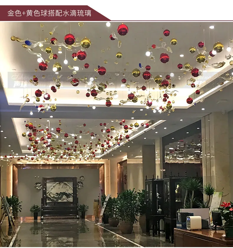 Люстра из хрустального стекла с пузырьковыми шарами нестандартные инженерные