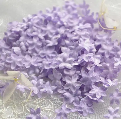 Light purple 1.2cm 100 шт/1 упаковка, атласная, 3D, прессованная, Zou, лепесток, цветок, кусок, атласная мини-лента, аксессуары для цветов RS1279 - Цвет: Light purple 1.2cm