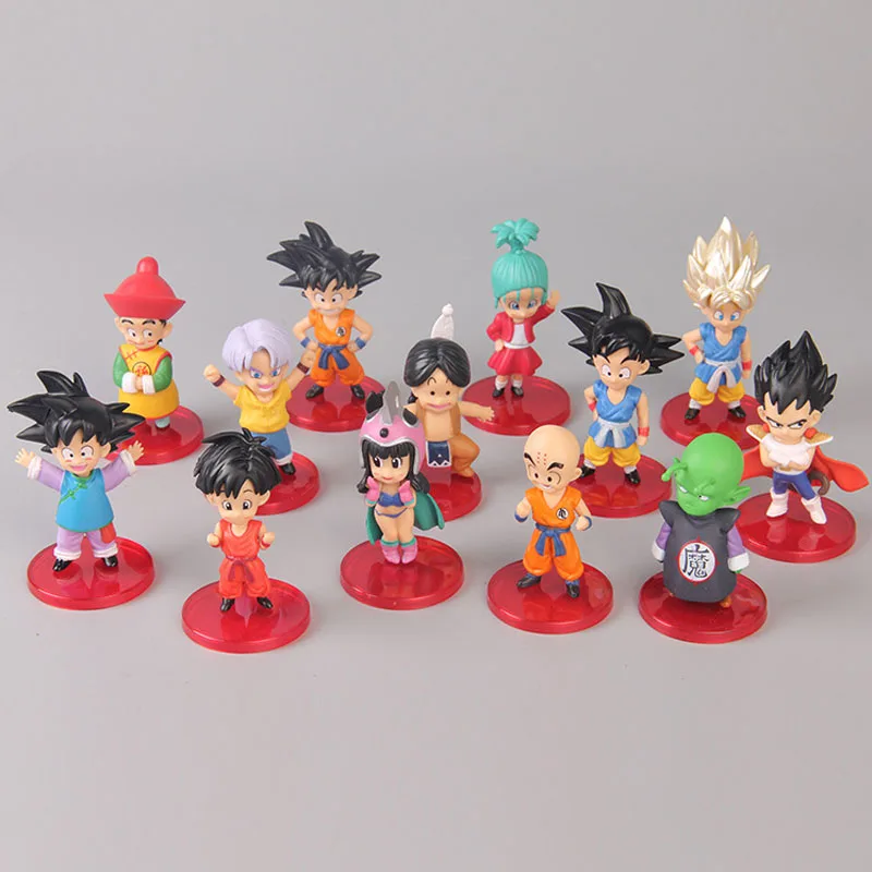 13 шт. Dragon Ball Гоку Гохан у Тянь БИК Кики булма Вегета Фигурки Коллекционная модель