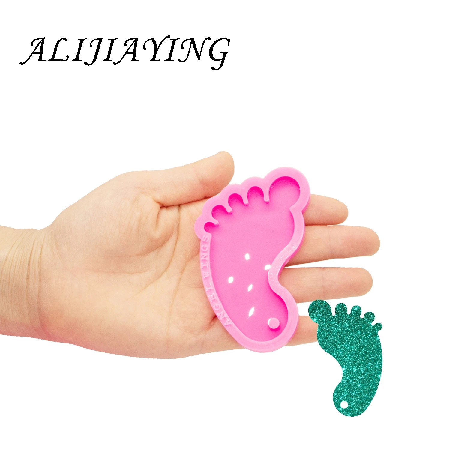 

Shine Inside Foot Shape Silicone for Resin Epoxy Craft DIY Keychain Mold Jewelry Pendant DY0461