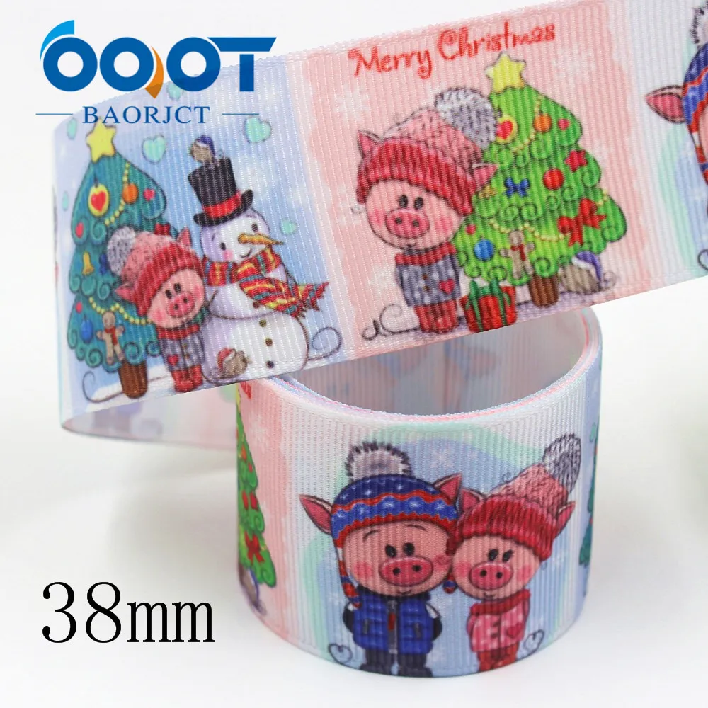OOOT BAORJCT I-19809-1862, 38 мм 10 ярдов мультфильм термотрансферные печатные корсажные ленты, ленты ремесла, лук крышка DIY аксессуары
