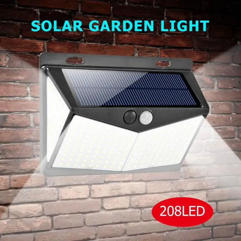 208 LED Solar Light Outdoor Lamp PIR Motion Sensor Wall Waterproof Powered Sunlight for Garden Decoration | Лампы и освещение