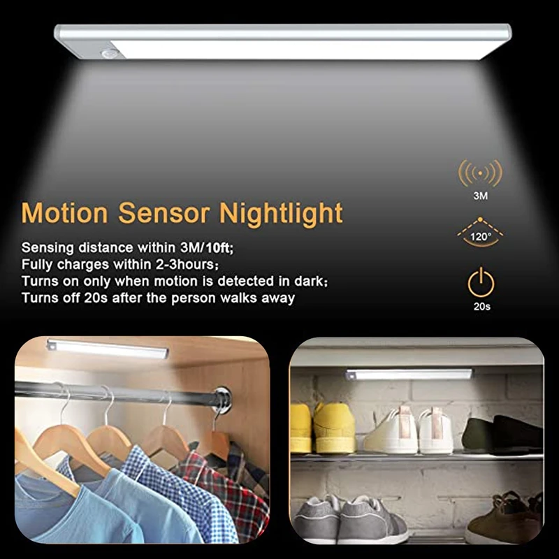 

Closet Light,Motion Sensor Under Cabinet Lights,Detachable Ultra-Thin Night Lights,for Cabinet,Kitchen,Hallway,450mm