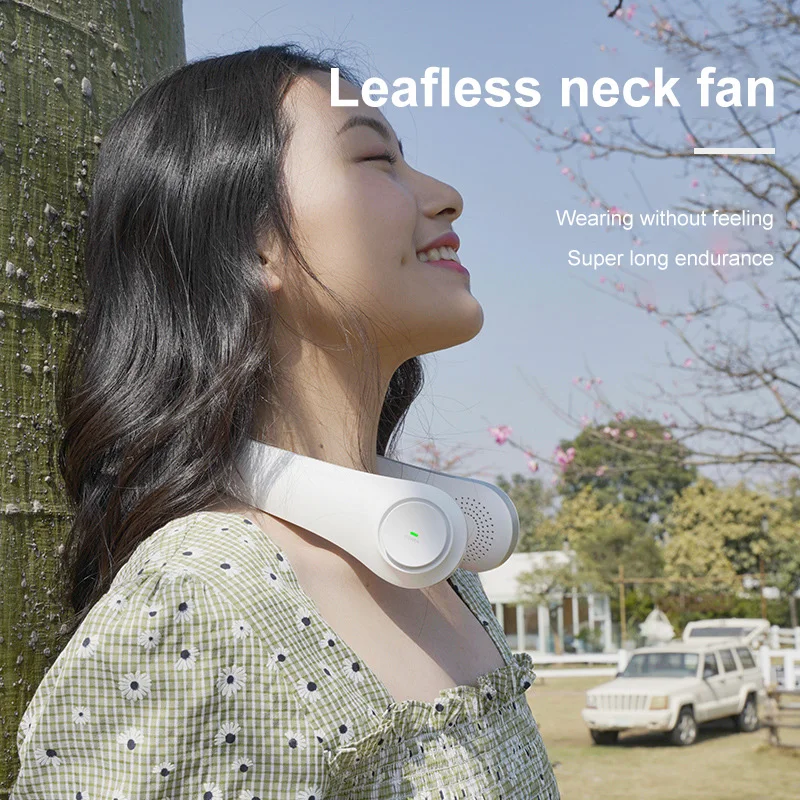 

2400mAh Neck Fan USB Rechargeable Mini Bladeless Fan Mute Sports Fans For Home Outdoor Mini Neckband Fans Portable Summer Fan