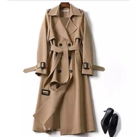 spring korean casual thin trench coat for women elegant long trench overcoat plus size long sleeve windbreaker female trench