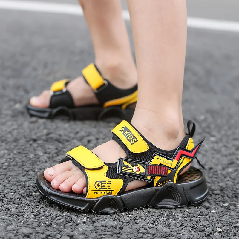 JIEMIAO Fashion New 2021 Summer Kids Sandals Breathable Boys Sandalias Non-slip Soft Bottom Boys Girls Sandals Children Shoes