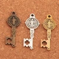saint medal cross key charm beads 12 5x32 7mm 200pcs zinc alloy bronze alloy pendants jewelry diy l1640