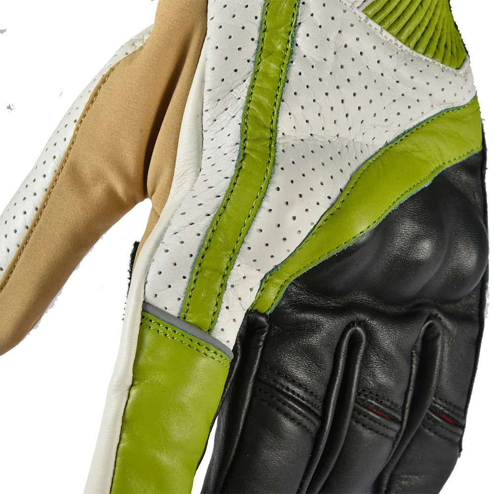 

KERAKOLL Moto Retro Perforated Leather Motorcycle Gloves Men Breathable Mesh Motocross Gloves Luvas Da Motocicleta Luva Moto