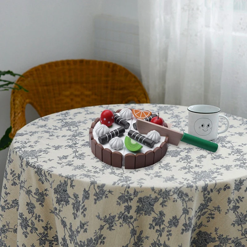 

1 Set Wooden netic Cut Fruit and Vegetables Toys & 1 Set Pretend Play Cutting Cake Play Food Kids Toys