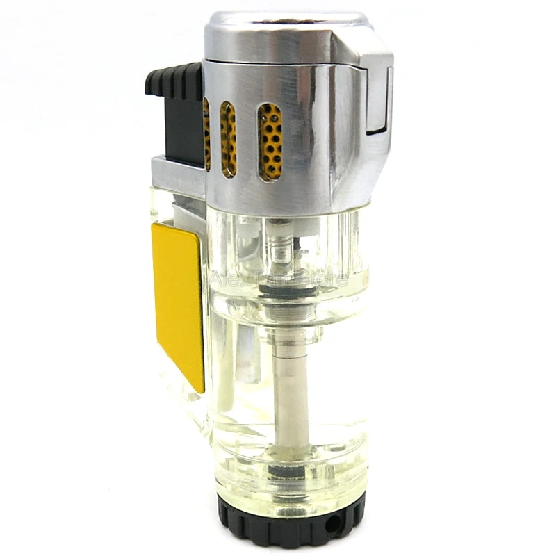 COHIBA элегантная прозрачная Зажигалка Winproof 3 Jet зажигалка факела сигарета регулируемые зажигалки для сигар