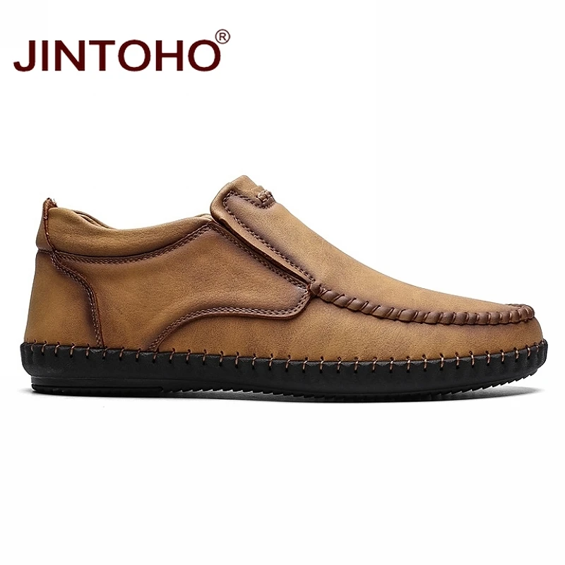 JINTOHO/Модная брендовая мужская обувь; Мужская обувь из натуральной кожи; повседневная мужская обувь; мужская кожаная обувь; мужские лоферы без застежки
