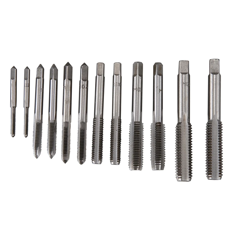 

12 шт набор ручных краны с винтовой резьбой провода отвертка с нарезанием Резьбы Бит M3/M4/M6/M8/M10/M12 кран комплект Подходит Ручка инструмент «сде...