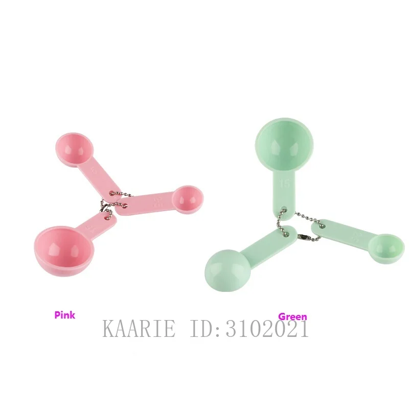 

100pcs/lot Plastic Three Facial Mask Spoon, DIY Cosmetic Portable Pink/Green Beauty Kits, Refillable Classic Mask Makeup Tools