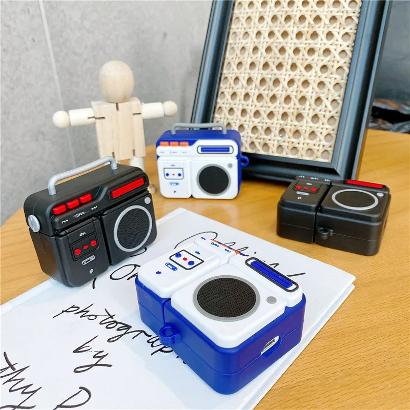 Роскошный 3D скотч CD Ретро диктофон чехол для телефона наушники Airpods 1 2 3 Pro