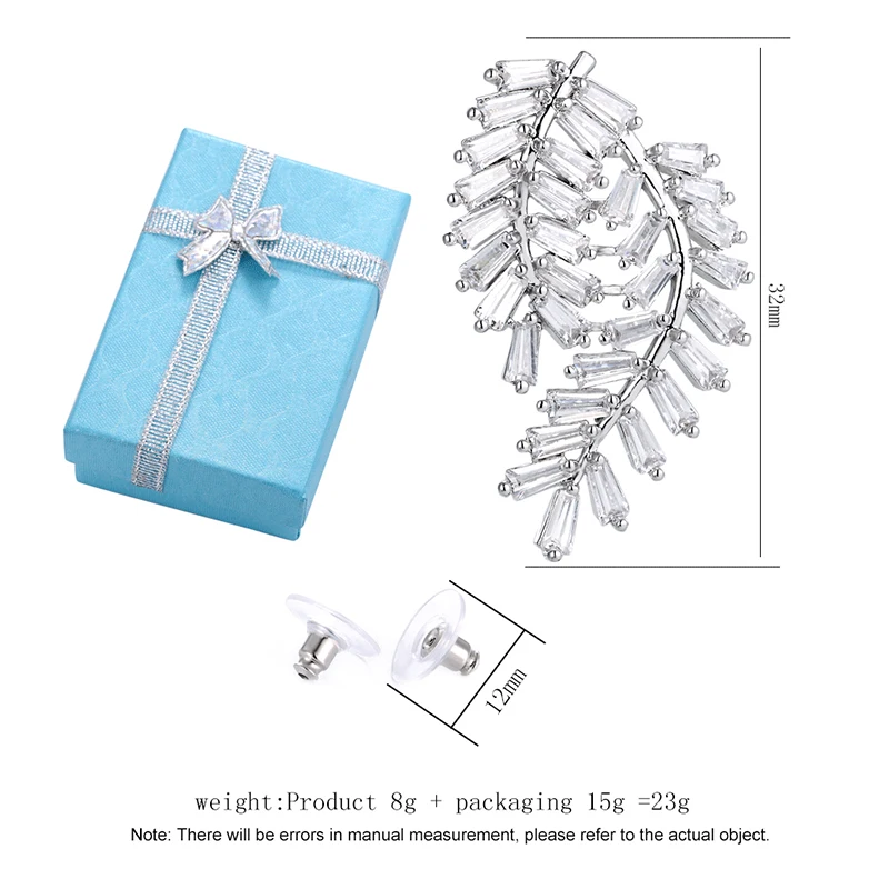

fashion Wheat ear zircon pendant earrings Women's models white crystal cubic zirconia earrings bridal wedding jewelry Love gifts