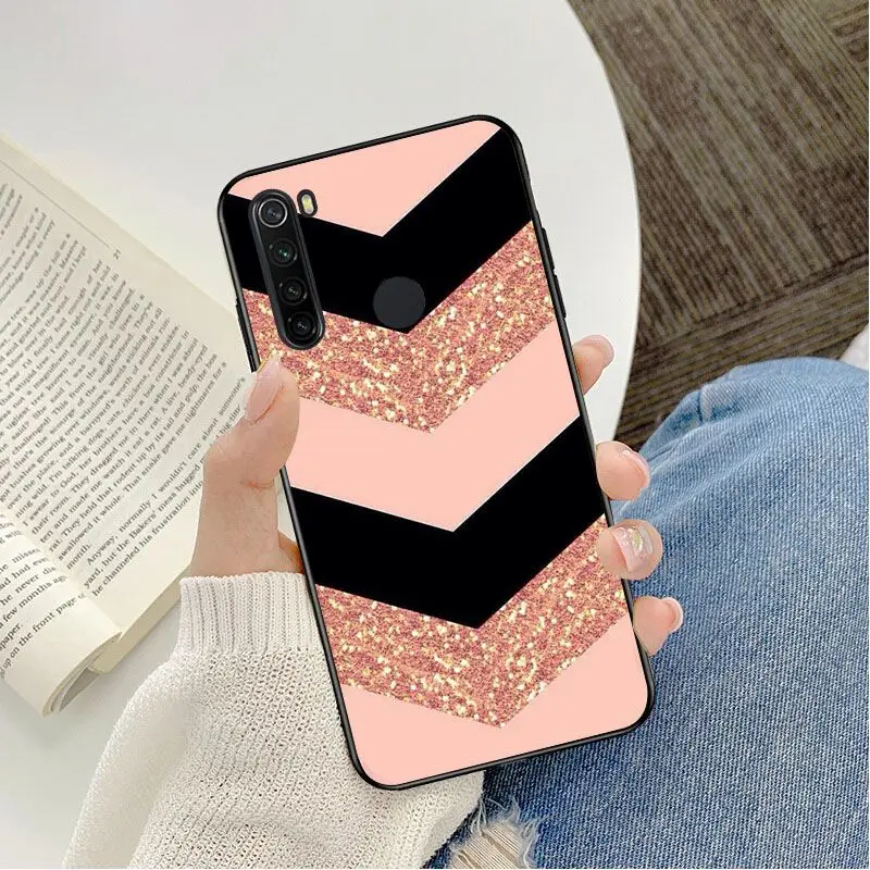 Цвет: розовый золотистый Роза с блестками задний чехол накладка принтом