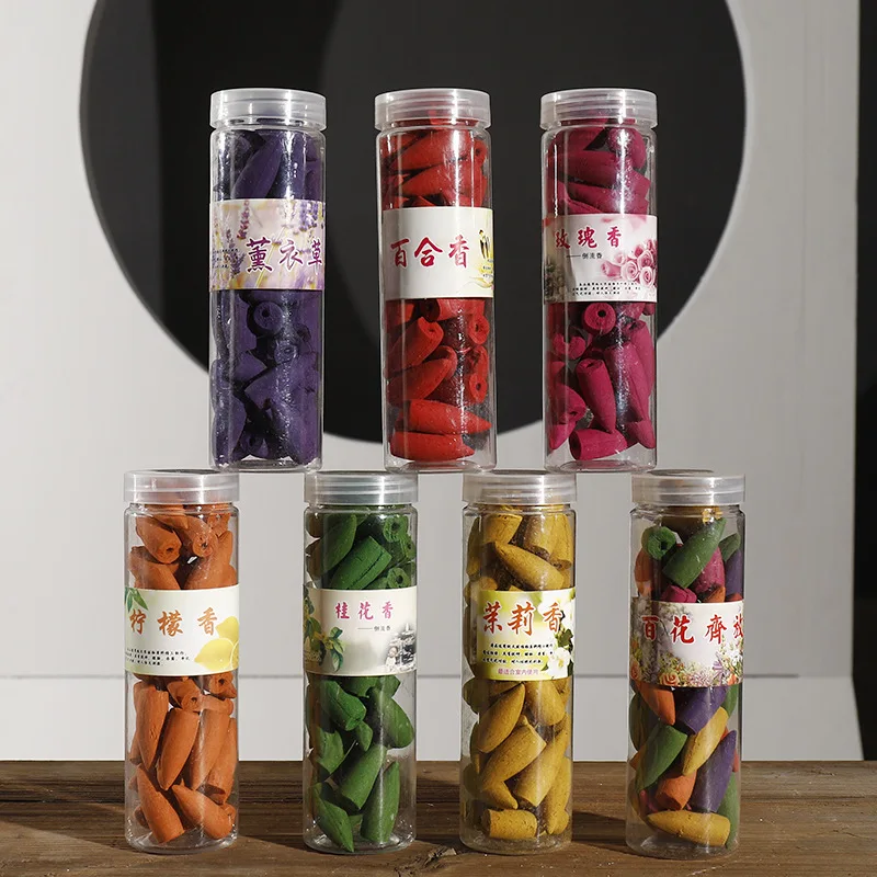 

Backflow Tower Incense Cone Ceramic Incense Burner Sandalwood Cone Canned Household Deodorant Rose Scent Diffuser Decoration