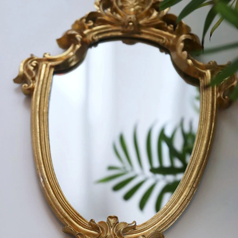 

Exquisite Makeup Mirror Hanging Mirror Vintage Bathroom Mirror Gifts for Woman Lady (Size)