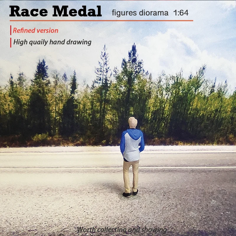 Размерная медаль 1:64 микро-стреляющая сцена, действующая фигурка с наушниками в кармане для декорирования мужской руки масштаба песочного стола маленький человек.