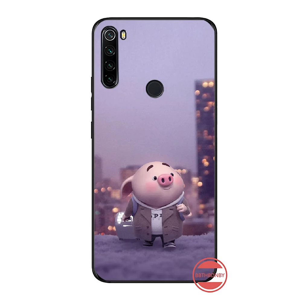 pig Lovebay Cute Lovely Cartoon animal Black Cell Phone Case For xiaomi Redmi 5 5A plus 7A 8 note 2 3 4 6 7 GO K20 A2 | Мобильные