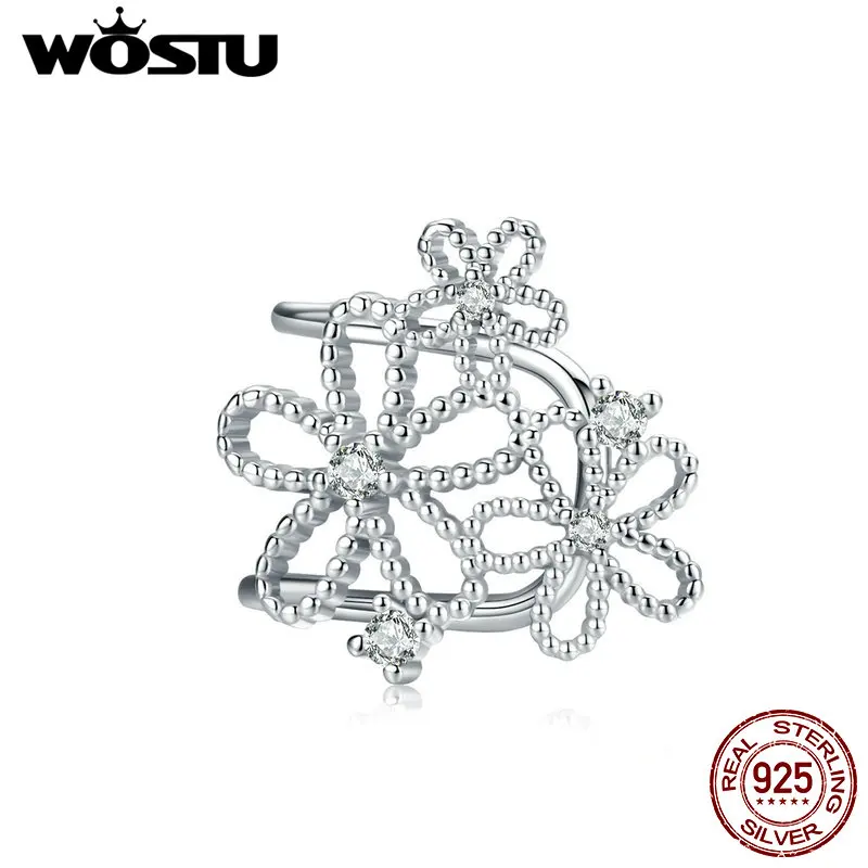 Женские серьги-гвоздики в виде цветка снежинки WOSTU свадебные маленькие серьги из