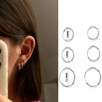 3 pairset classic fashion women girl simple sliver gold color round circle small ear stud earring punk hip hop earrings jewelry
