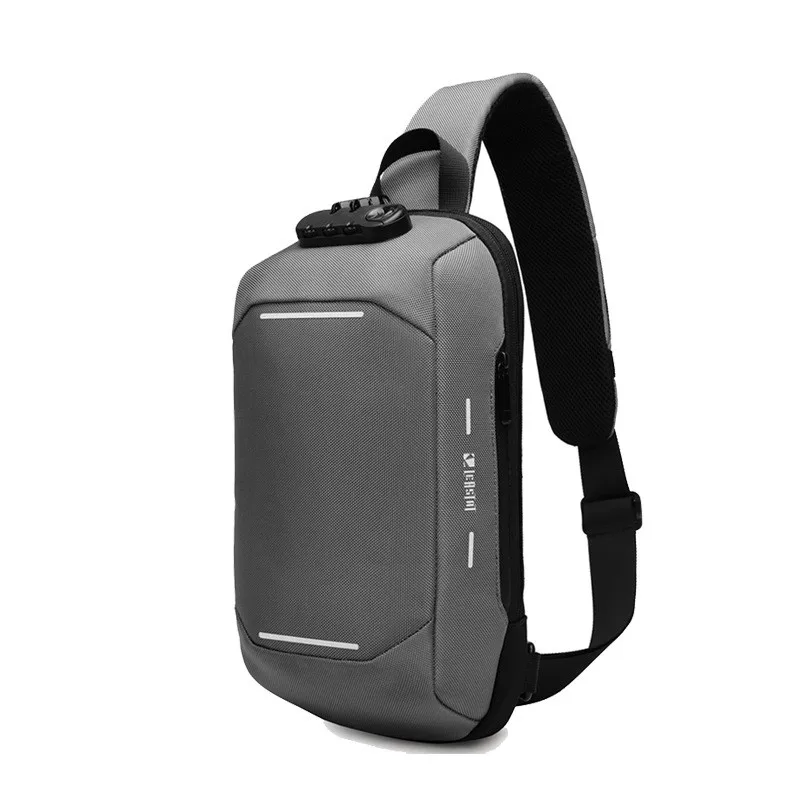 Multifunction USB Oxford Crossbody Bag for Men Anti-theft Shoulder Messenger Bags Male Waterproof Short Trip Chest Bag Pack