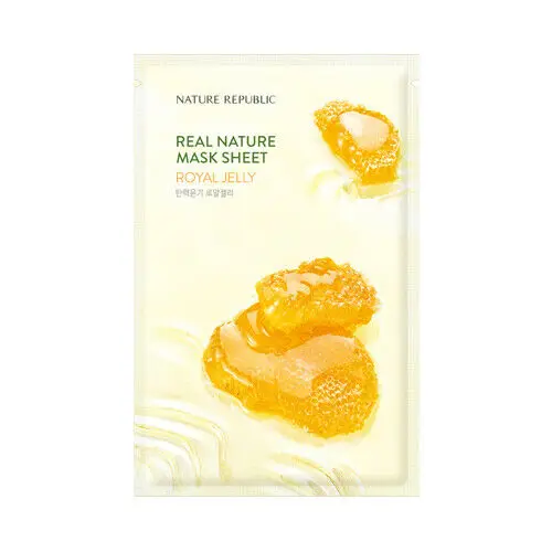 Royal Jelly 1 pcs Маска для лица с натуральным природным покрытием, 1 шт., увлажняющая маска для лица с масляным контролем, отбеливающая эссенция, оригинальная корейская косметика - Цвет: Royal Jelly 1 pcs