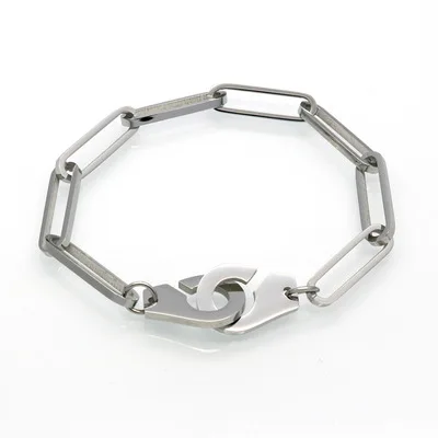 

Handcuffs Buckle Titanium Bracelet Personality Simple Fashion High Quality Stainless Steel Bangle For Lovers Jewelry