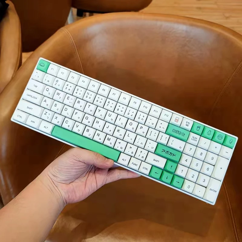 

Колпачки для клавиш авокадо, XDA высоко PBT термосублимационная механическая клавиатура японская или Английская, cherry,61, 64, 68, 84, 87, 980