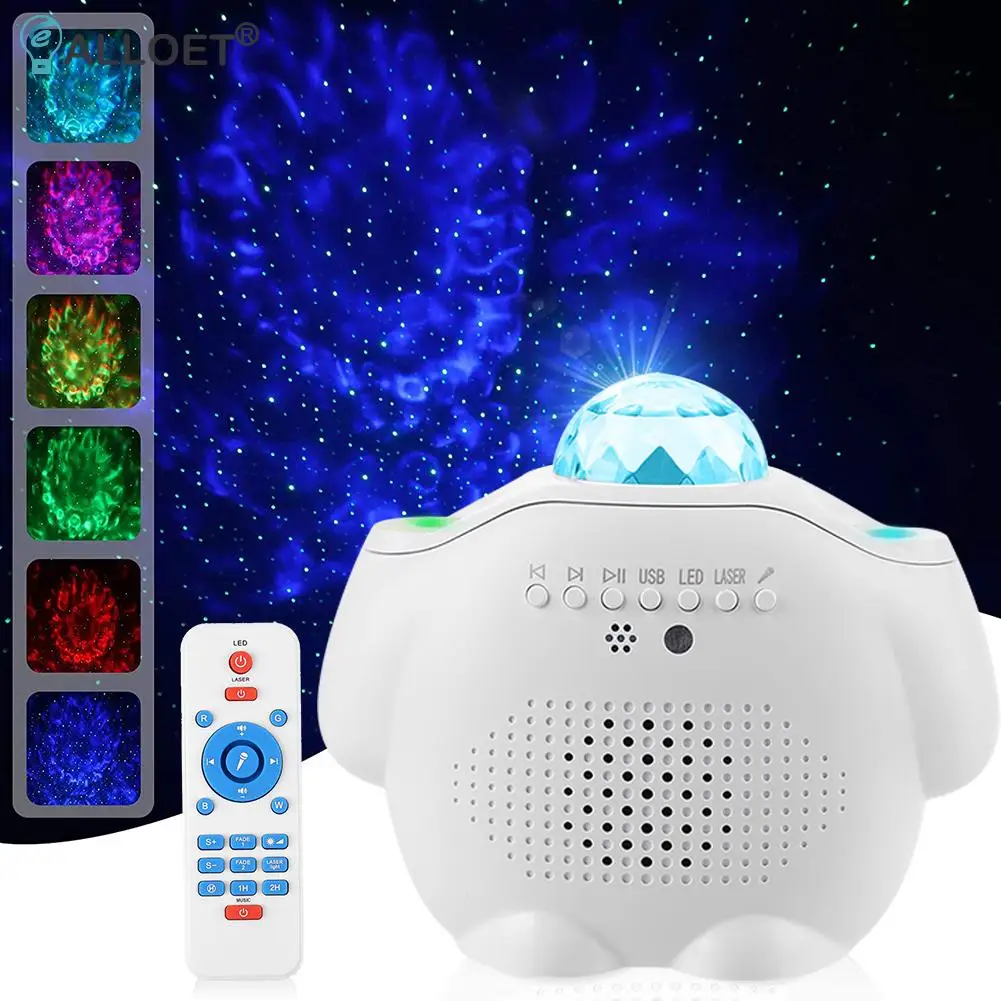 

Star Projector Night Light Bluetooth-compatible Speaker Light LED Galaxy Starry Nights Lamp Children Bedroom Cute Night Lamp