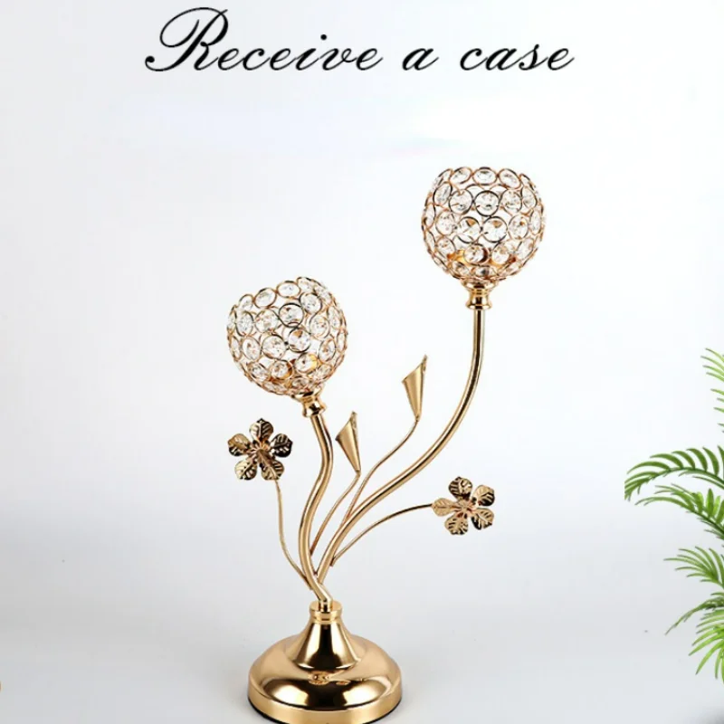 

Romantic Modern Candle Holders Crystal Luxury Living Room Bedroom Desktop Fashion Candelabra Porta Velas Home Decoration BS50CH