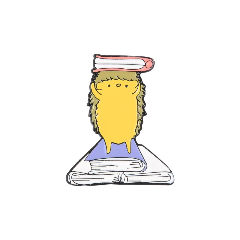 Мультяшные книги, эмалированные булавки, смешная собака, кошка, броши для чтения, будильник, кнопка, значок, сумка, одежда, ювелирные изделия для детей, студентов, друзей