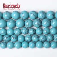 free shipping natural stone sky blue turquoises round loose smooth beads 15 strand 4 6 8 10 12 mm pick size for jewelry making