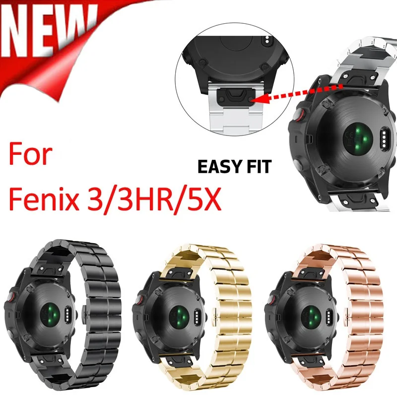 ANBEST 26 мм металлический ремешок для Fenix 5X сменный Браслет из нержавеющей стали