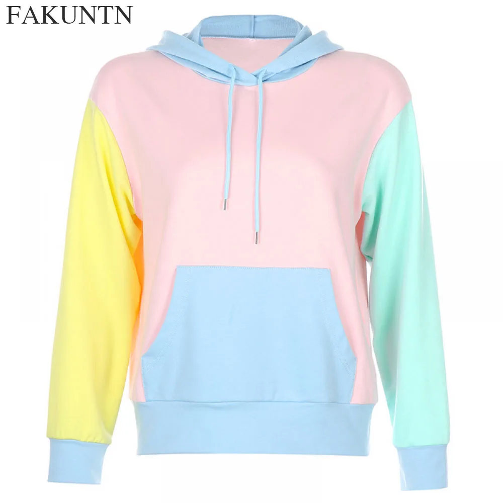 

Women Two Piece Suit Set 2020 Autumn New Color Stitching Tracksuit Lounge Wear Long Sleeve Hoodies and Pants Sets Women Outfits