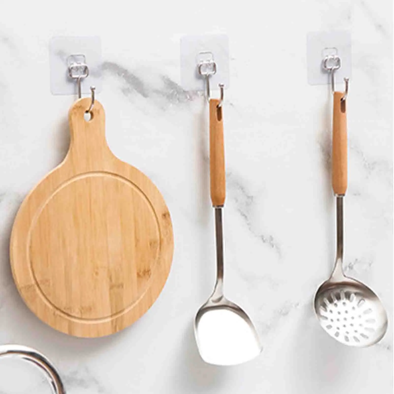 

5/10pcs Large Adhesive Hooks Waterproof And Rustproof Wall Hook Wall Towel Hanger Holder For Inside Kitchen Bathroom Home Office