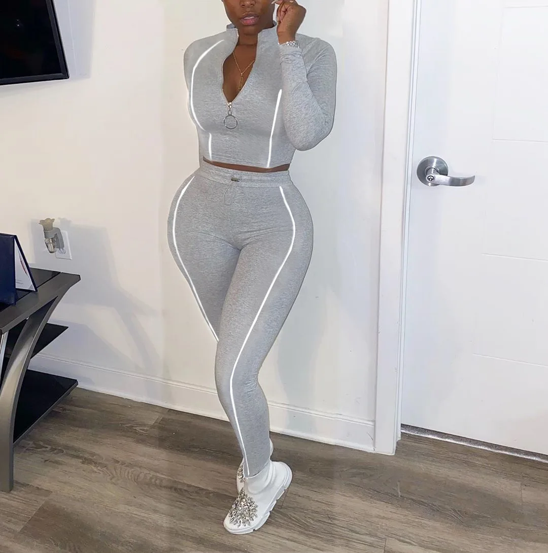 

Two Piece Women Set Sport Casual Outfit Fall Clothes for Women Sweatshirt Crop Top Sweatpants Set Women Sweat Suit Set Tracksuit