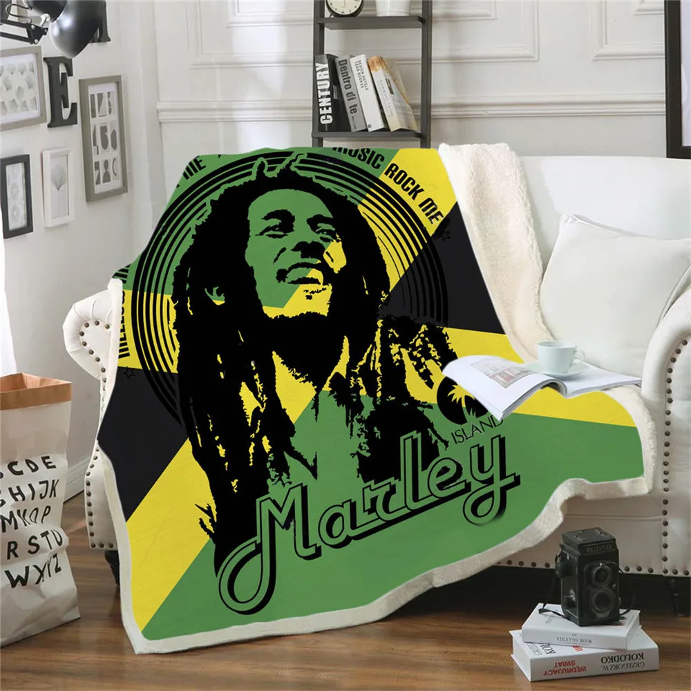 Покрывало для кровати Reggae Singer Bob Marley облегающее покрывало одеяло дивана кресла