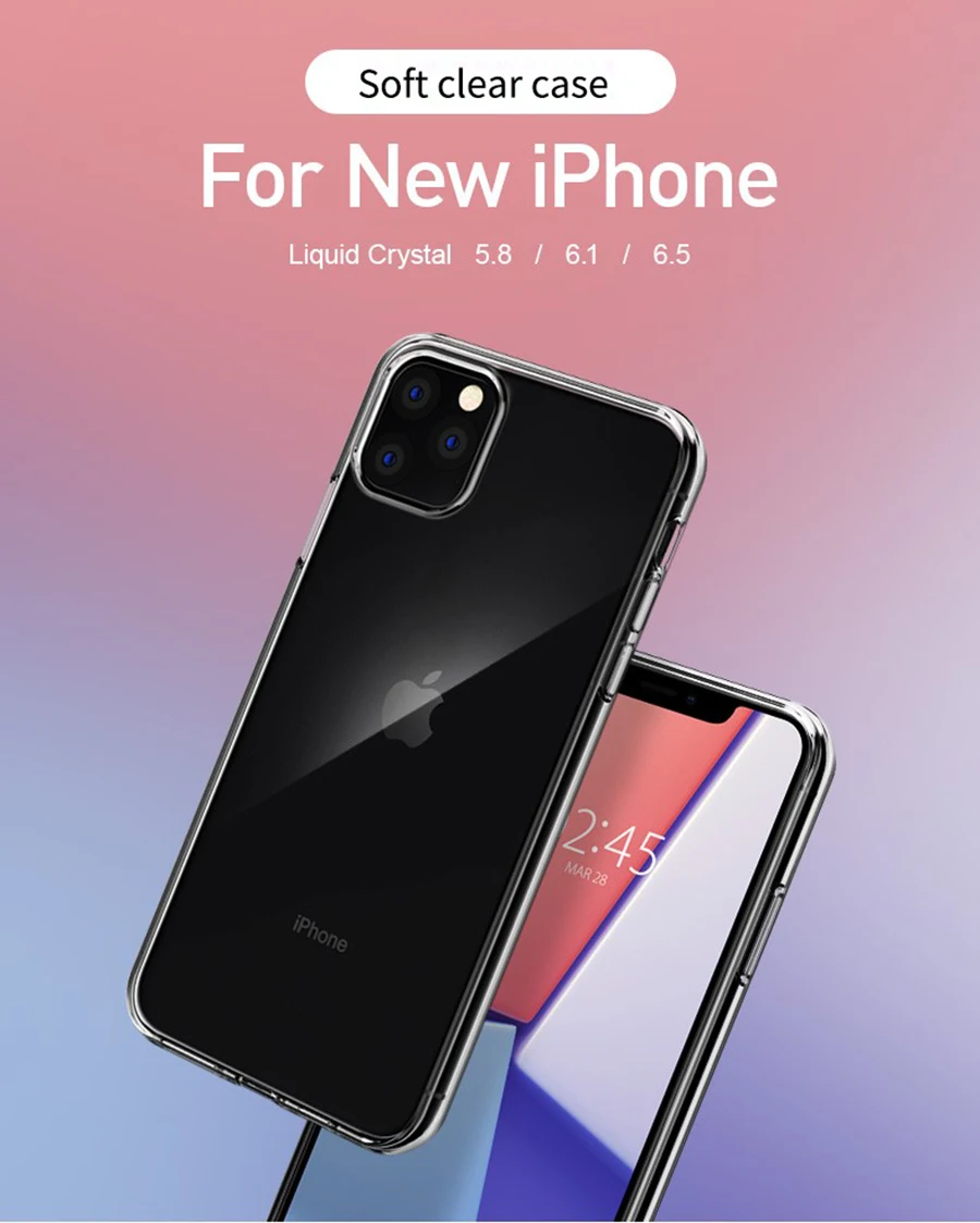 Прозрачный чехол для iphone 11, противоударный силиконовый чехол для iphone 11 Pro Max, мягкий чехол из ТПУ для iphone X, XR, XS, прозрачный чехол