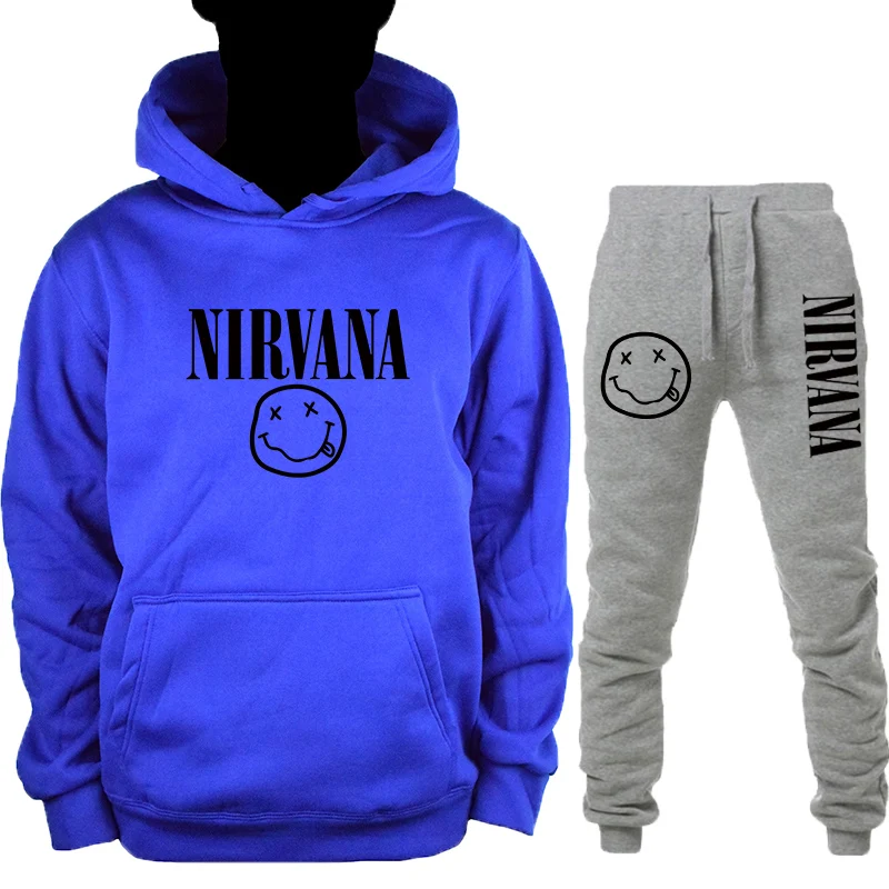 2019 новый рок-группа NIRVANA печать осень-зима мужской модный пуловер с капюшоном +